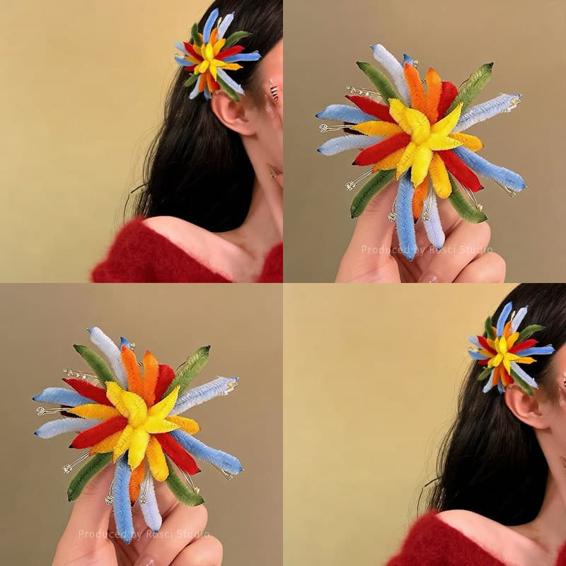 Ambiente Cor Luminosa Fogos De Artifício Torção Vara hairpin Feminino Novo Feriado Natal Acessórios Para O Cabelo Clipe
