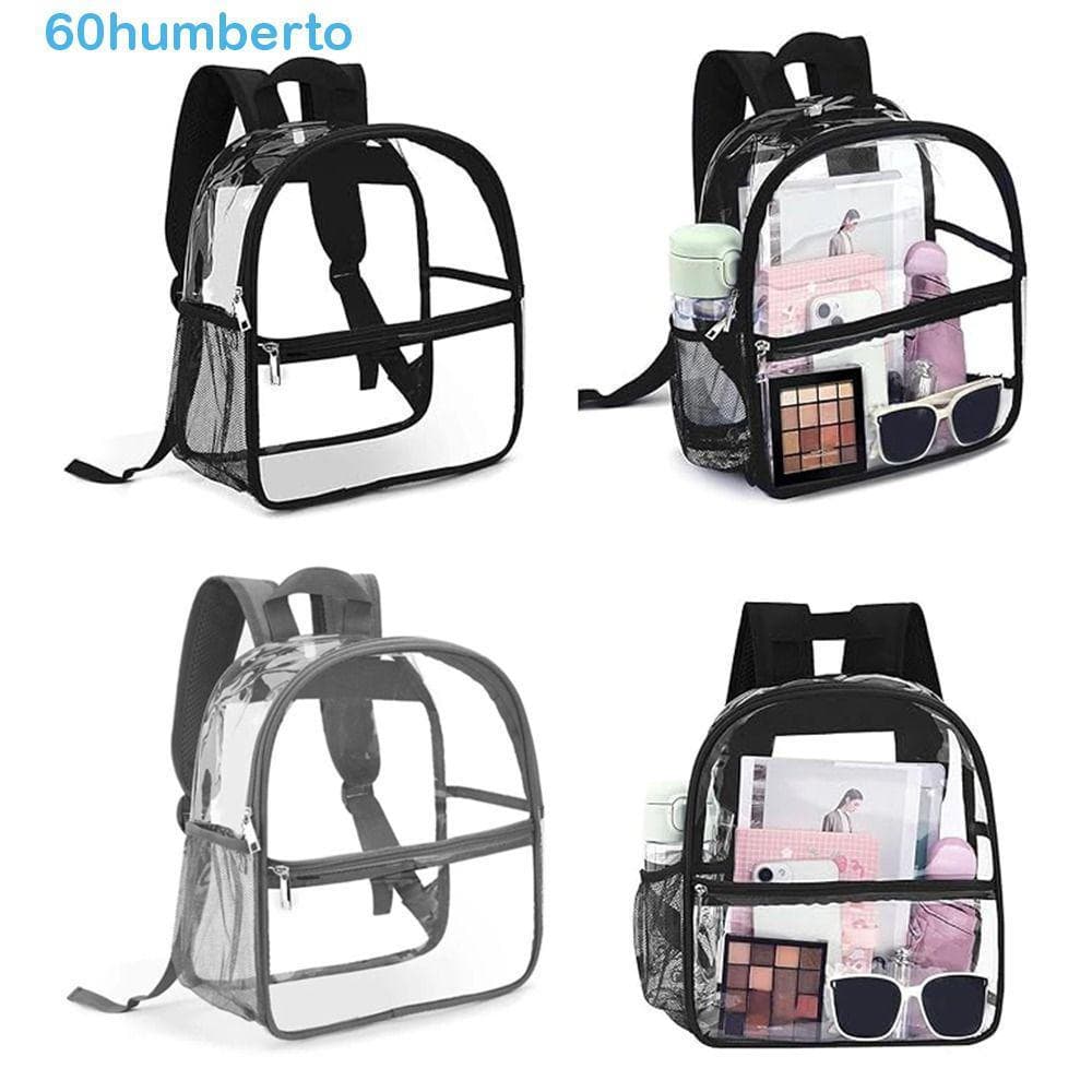 Mochila Visível HUMBERTO , Transparente Casual À Prova D'água , Com Alças Ajustáveis , Mochilas De Armazenamento Escolar