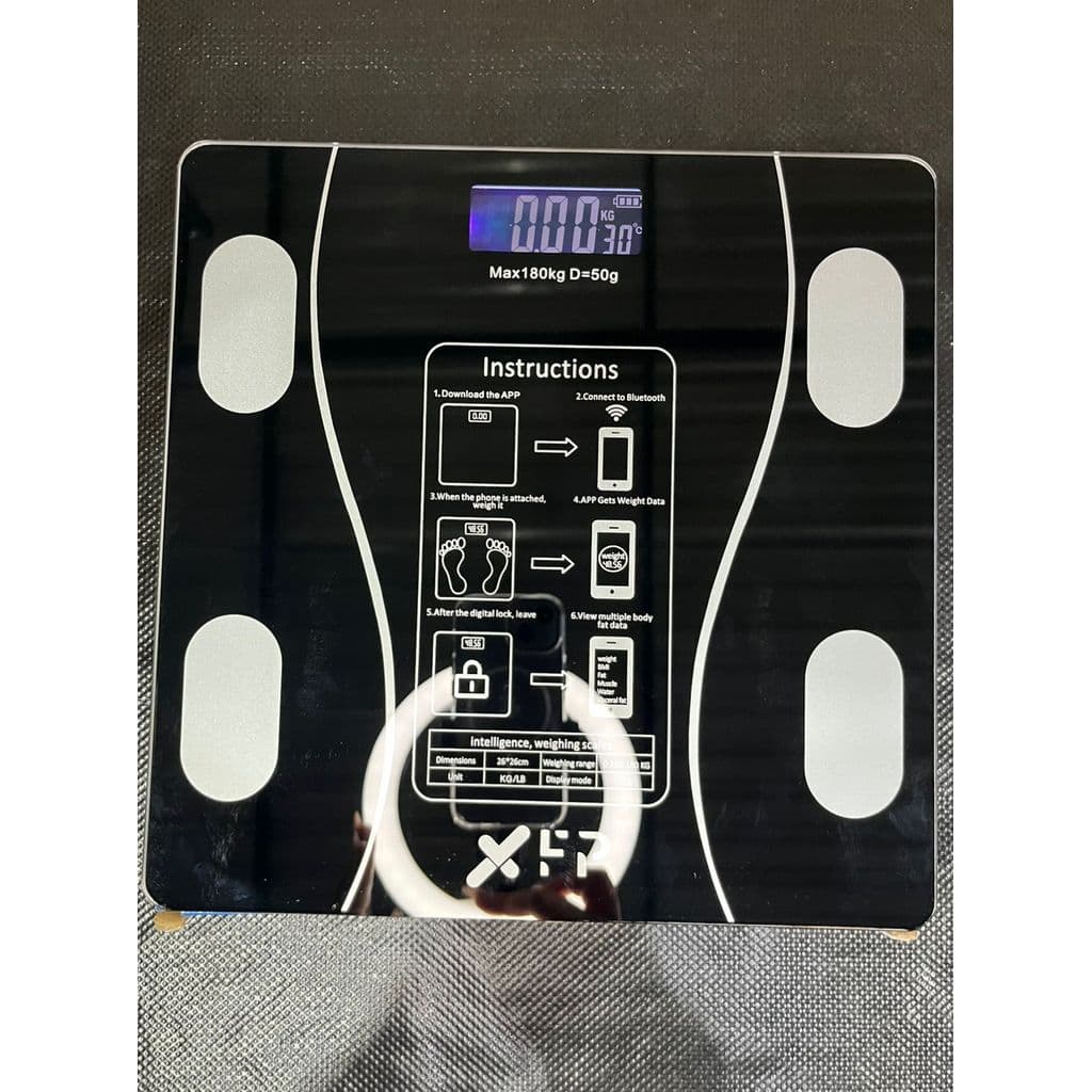 Balança Digital Inteligente Bluetooth Medição Corporal Gordura IMC Bateria Recarregável