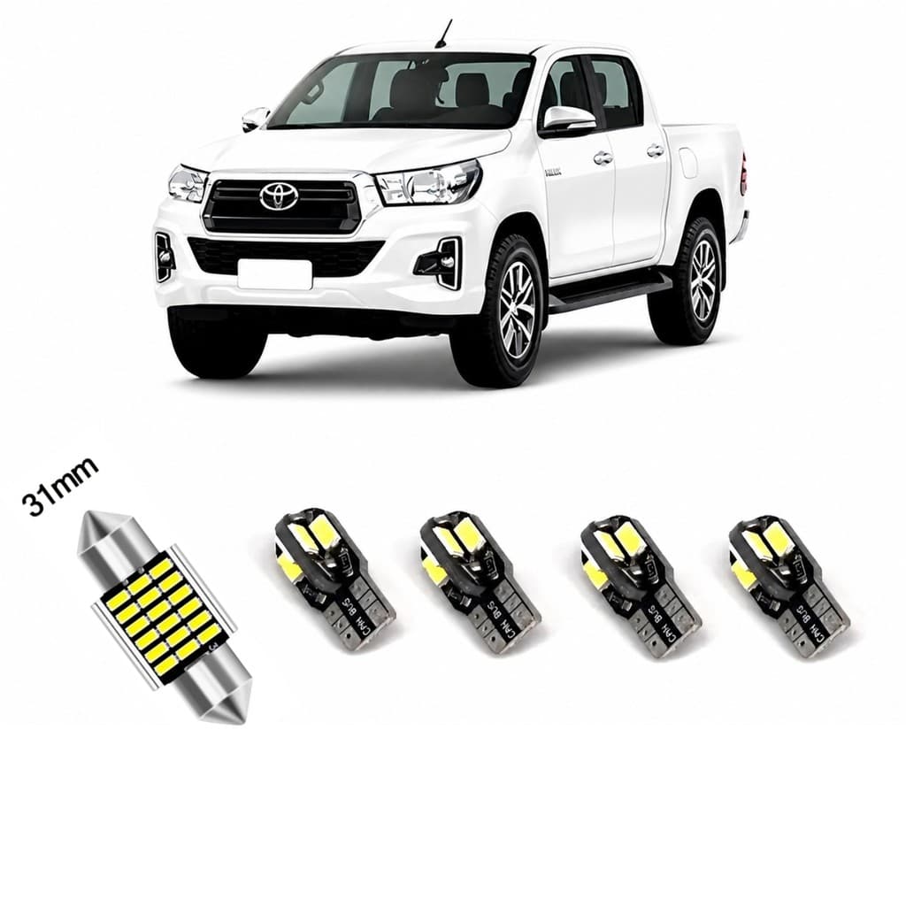 Kit Lâmpadas Led Canbus Hilux 2019 2020 2021 Teto E Placa