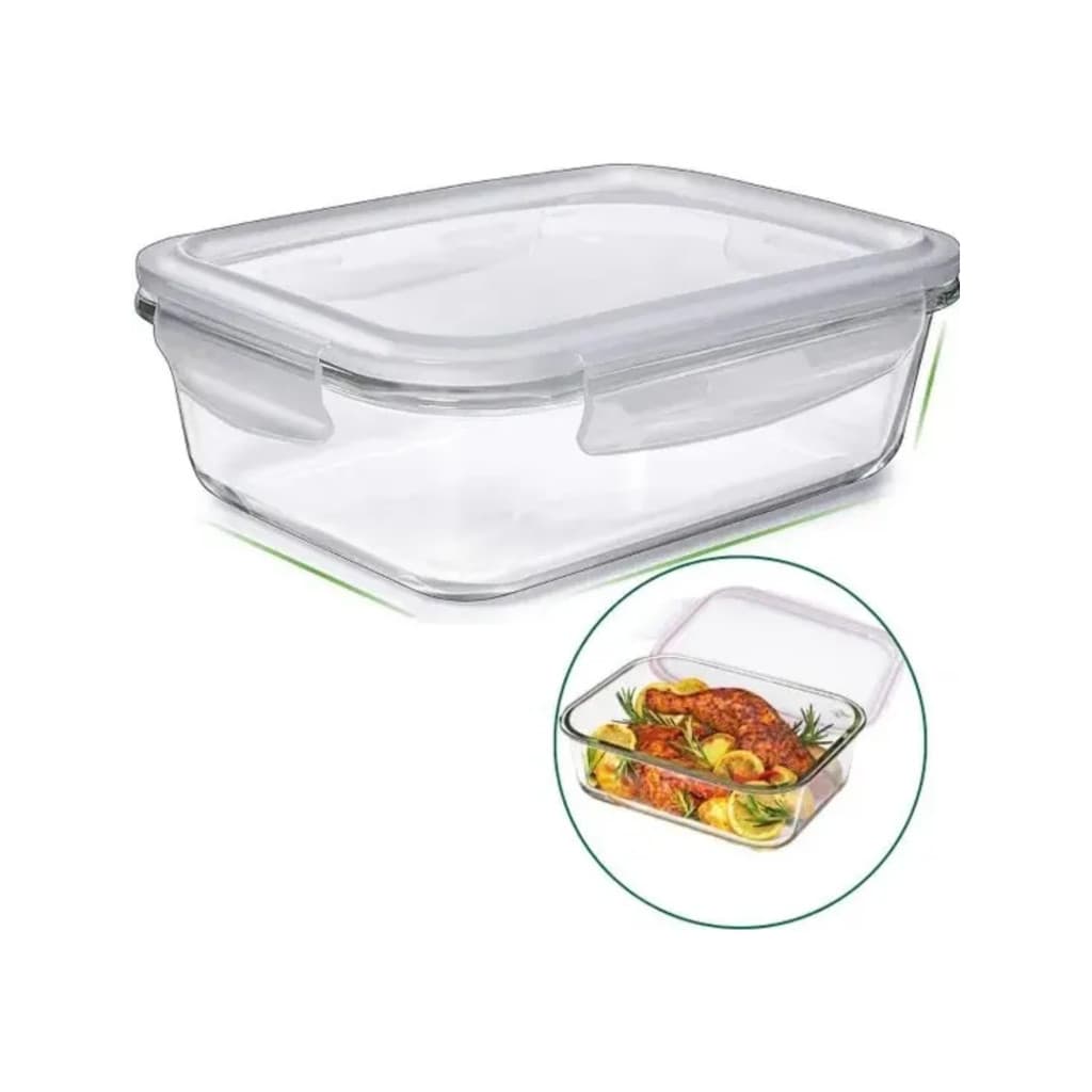 Kit 3 Potes Herméticos Vidro 1040ml Marmita Forno Refratário