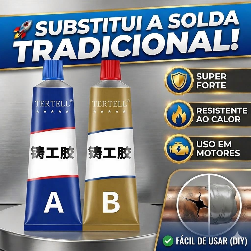 100g Cola AB Solda Fria Adesivo Reparo de Metal Super Forte Alta Temperatura
