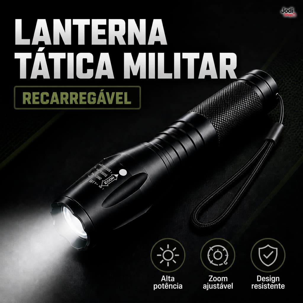 Lanterna Tática X900 Recarregável Com Sinalizador Vermelho 2 Em 1