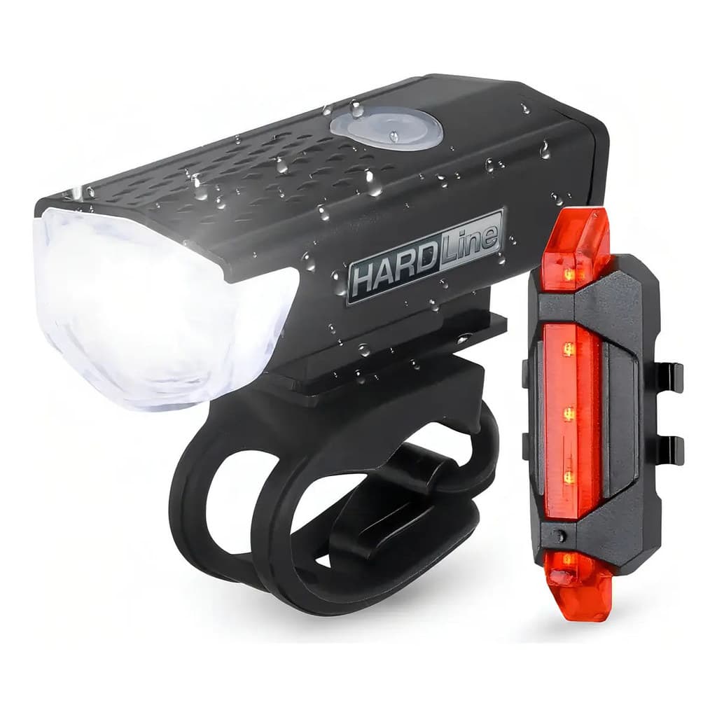Kit Farol e Lanterna Bike LED USB Recarregável