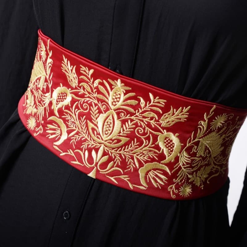 Yoo Clássico Hanbiuk Traje Cinto Largo Bordado Padrão Floral Design De Tecido Macio