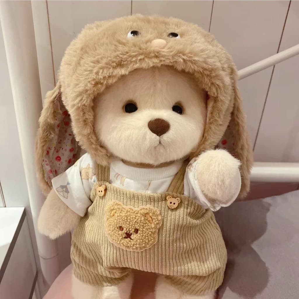 (Apenas Roupas) 30cm Lina Urso Médio Articulações Teddy Little Cute Bear Boneca De Pelúcia Casaco Macacão Chapéu De Coel