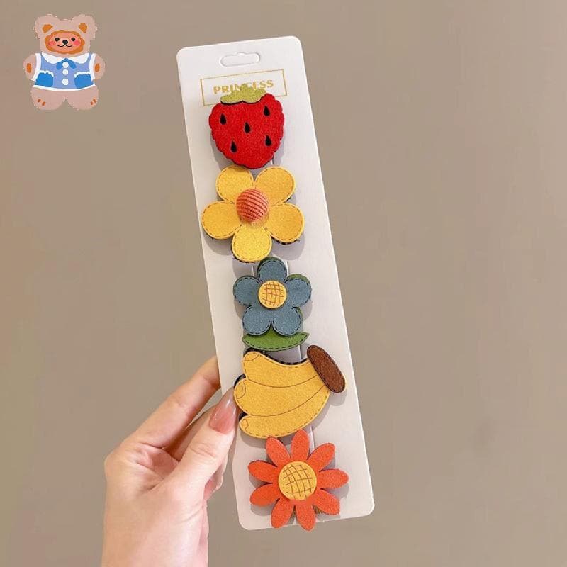 Remendo De Cabelo Para Crianças , Grampos Adesivos De Flores Fofas , Acessórios Meninas