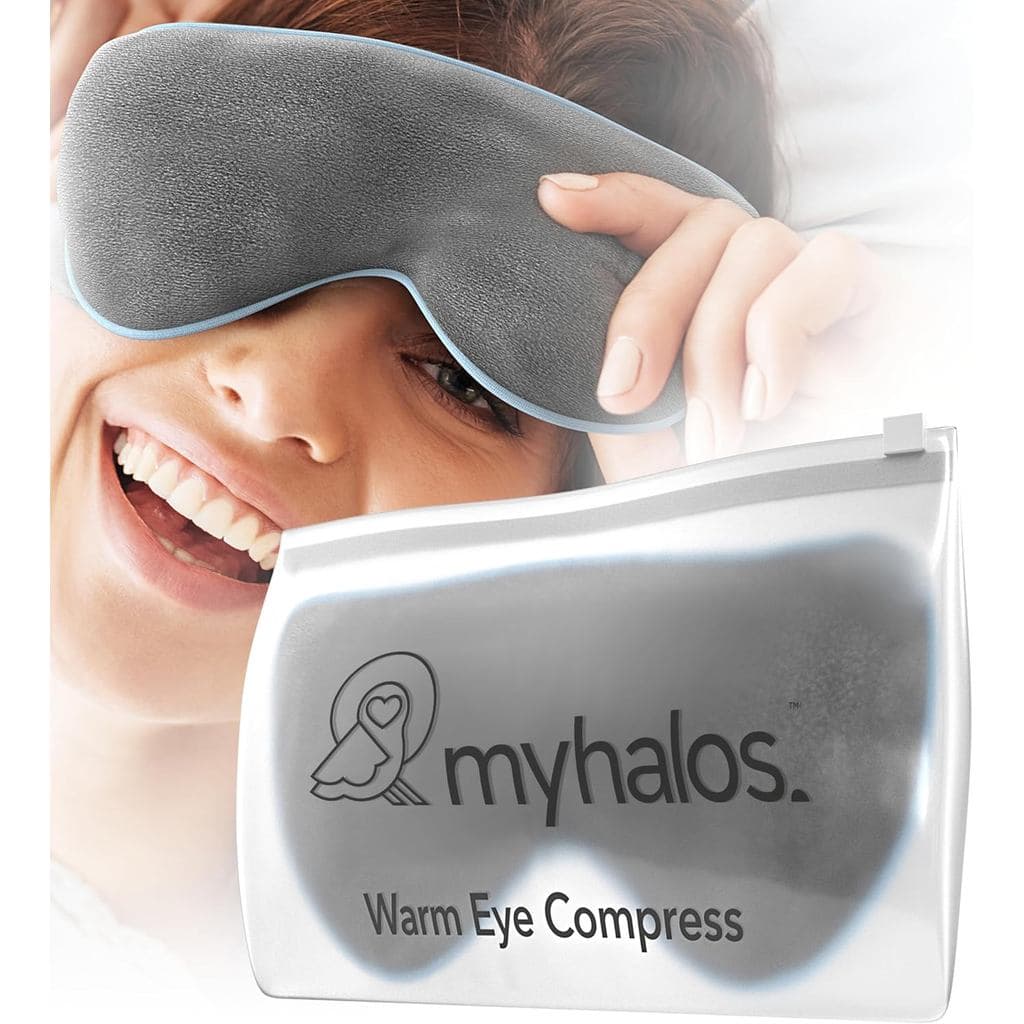 MeusHalos ®   Máscara Ocular Aquecida para Olhos Secos - Compressa Quente a Vapor para os Olhos - Alivia Cravos e Calázi