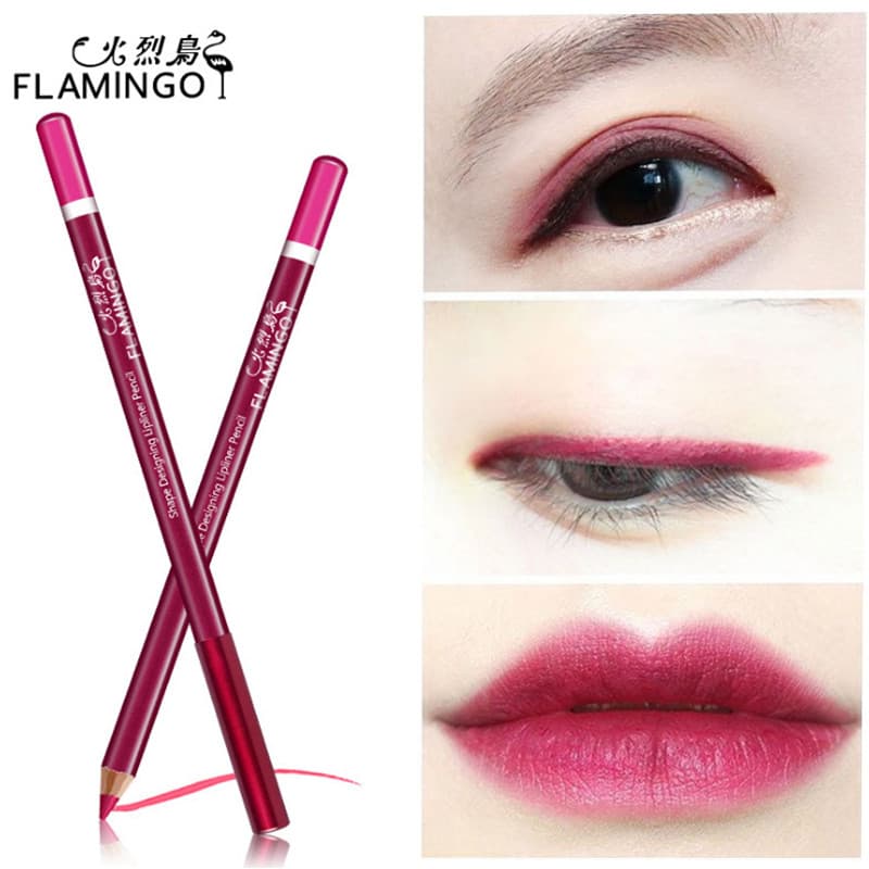 Genuíno Flamingo lábio forro cor inteligente moldar lápis labial pólo de madeira delineador batom caneta maquiagem de co