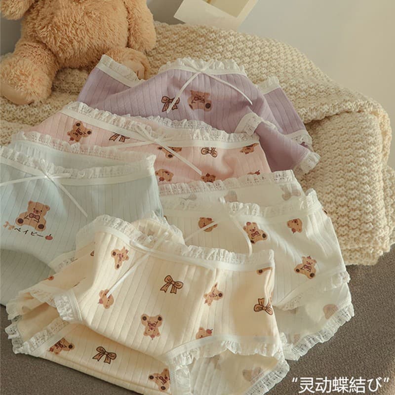 Roupa interior feminina puro algodão japonês menina doce bonito estudante dos desenhos animados de alto valor antibacter