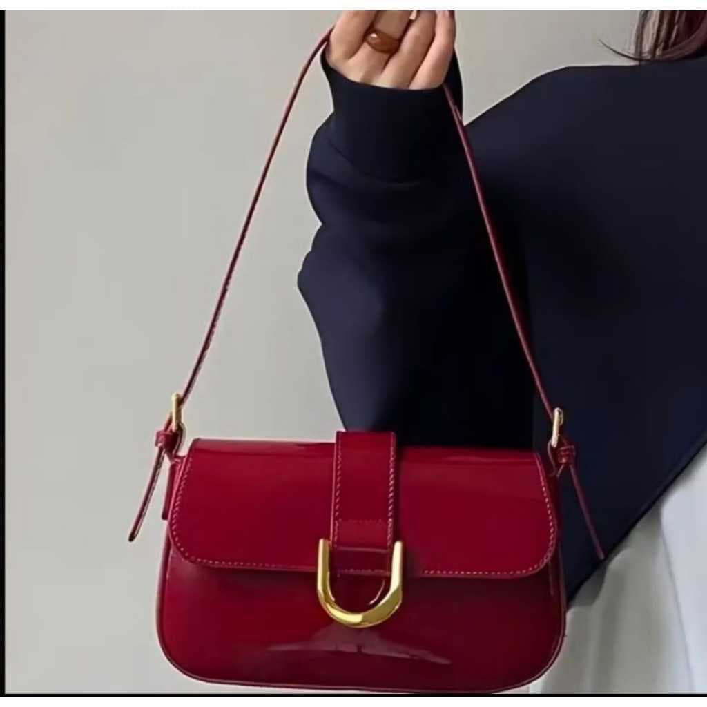 Bolsa feminina verniz fivela alça ombro festa noite casual elegante noite dia pequena compacta