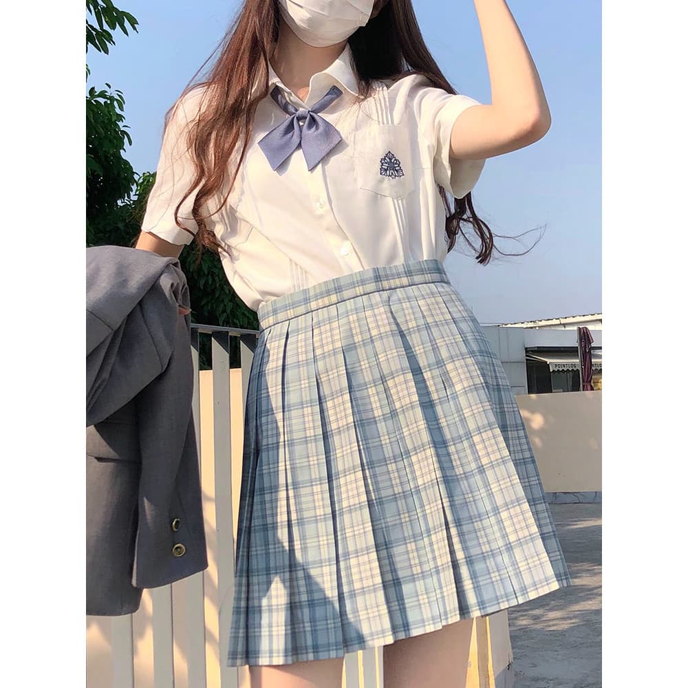 Tokyo Year-Old Times jk Original Bordado Camisa Branca Camisa de Manga Curta Mulheres Verão Estilo Preppy Top Jiangyuan