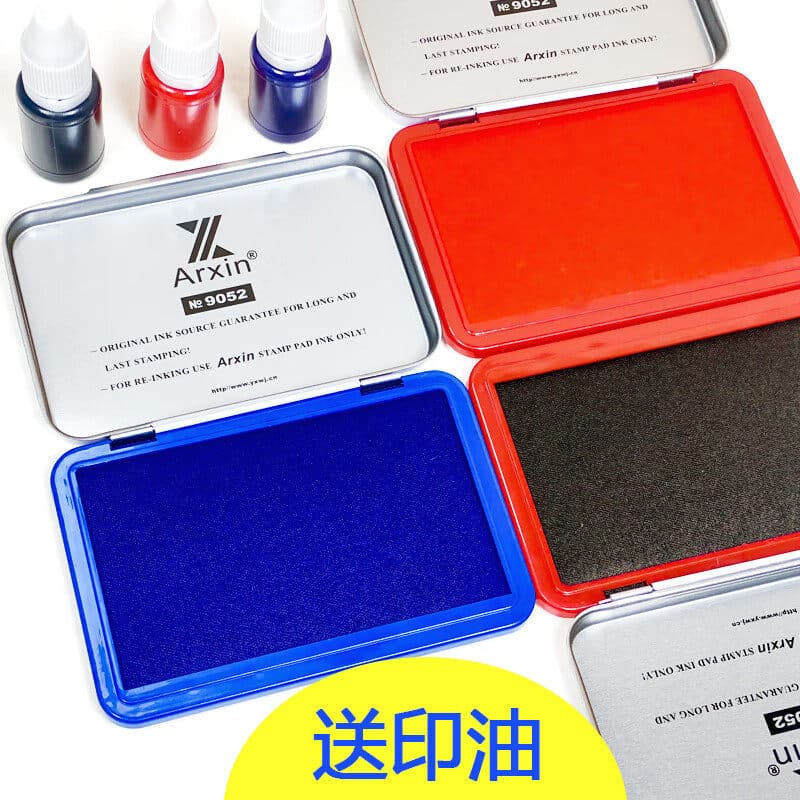 Yaxin 9052 almofada de carimbo vermelho de secagem rápida grande azul preto caixa de lata almofada de carimbo carimbo de