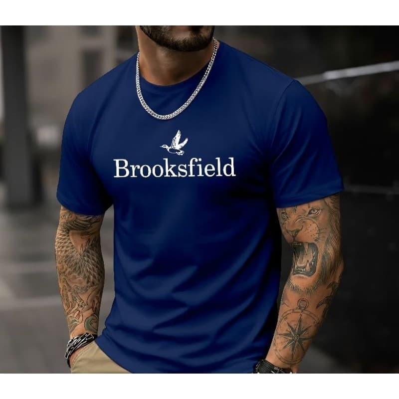 Camiseta Masculina Brooksfield Gola Redonda Estampa Exclusiva Algodão Premium Casual