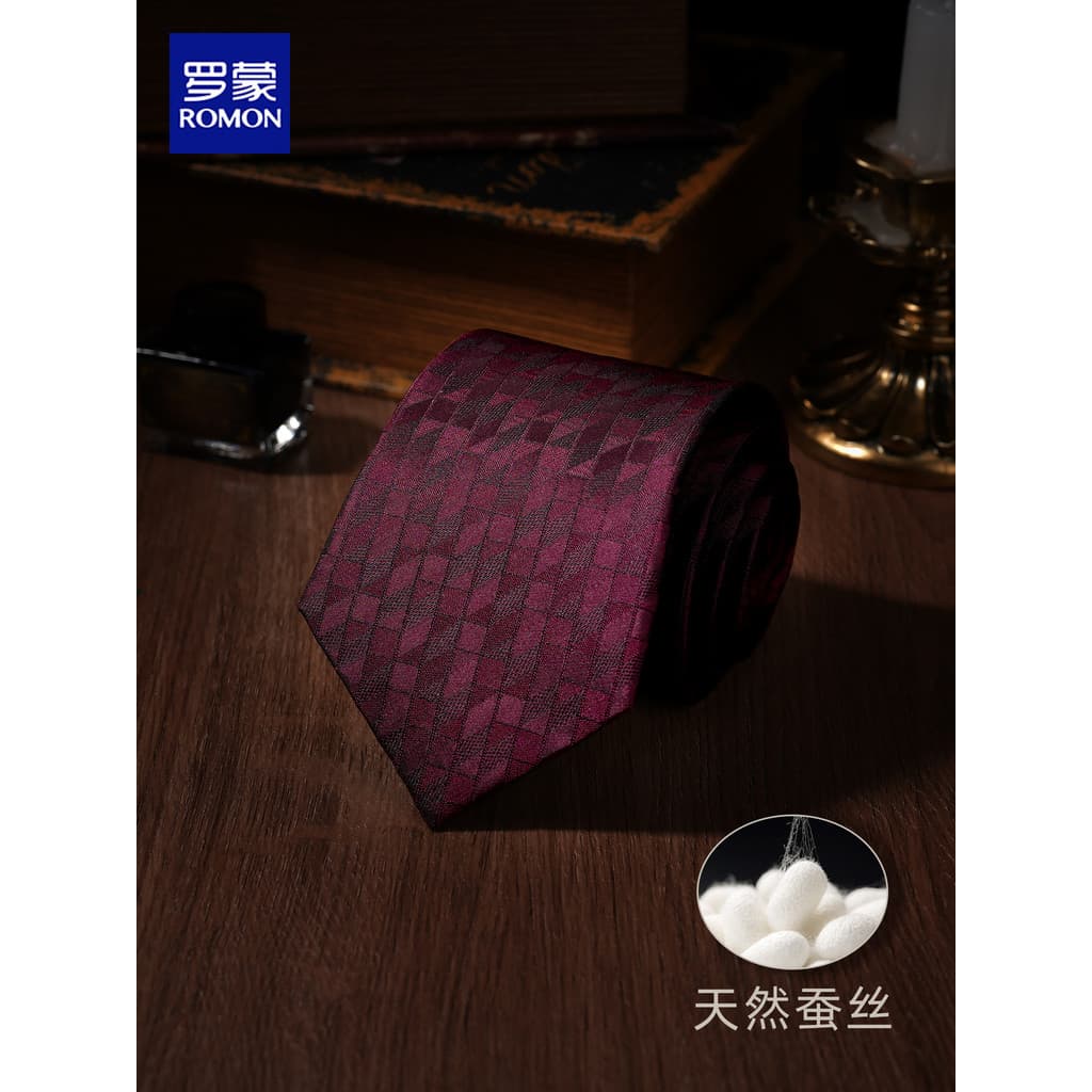 Vinho vermelho Retro gravata masculina de seda high-end feito à mão terno Formal seda amoreira high-end terno camisa cas