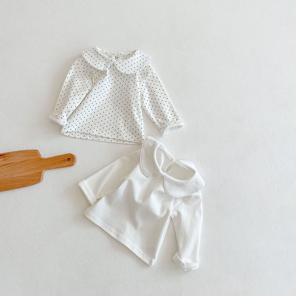 Outono inverno roupas bebê menina boneca gola de manga comprida camisa de fundo crianças engrossado topo bebê quente cam