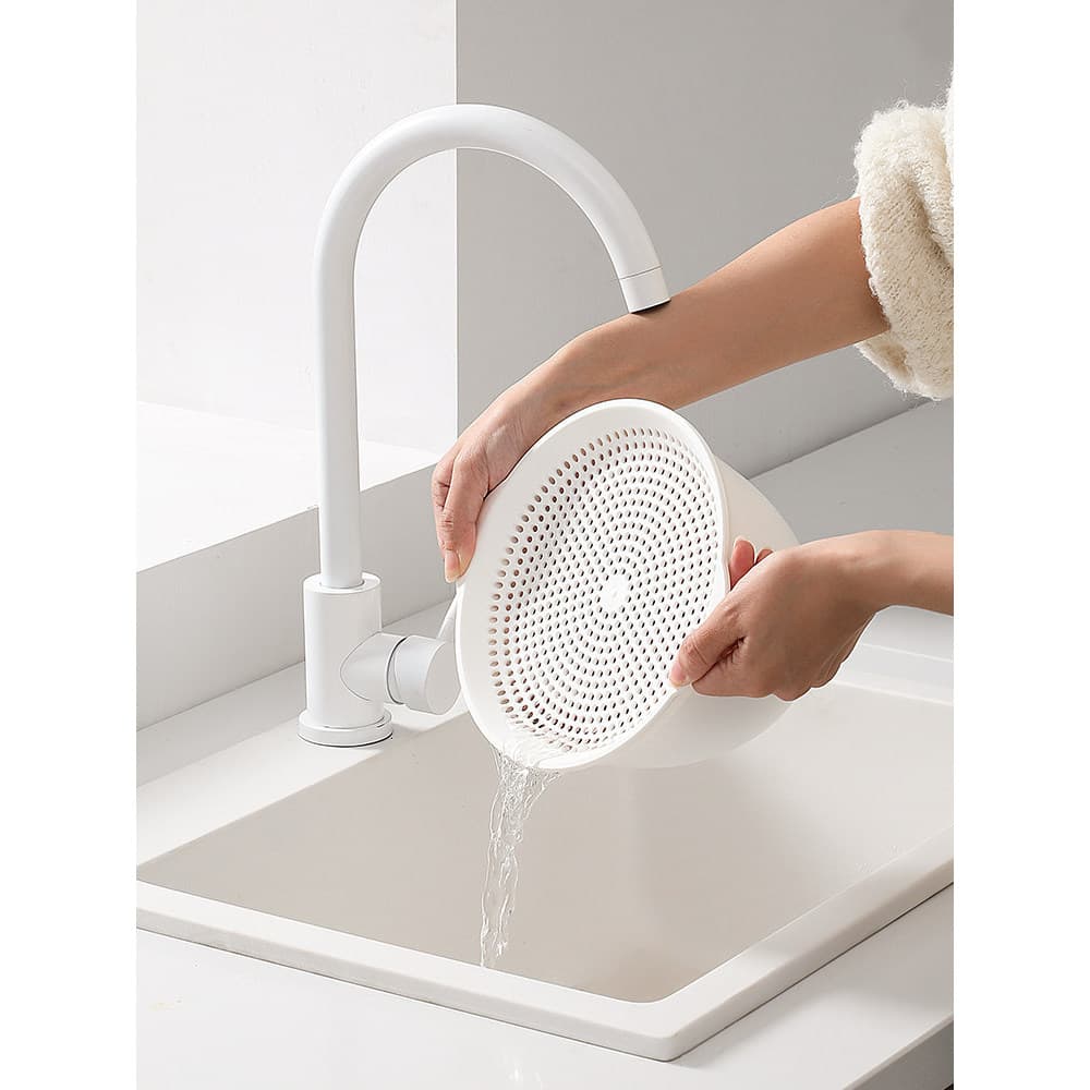 Cesta de drenagem estilo japonês com tampa, cozinha doméstica, qualidade alimentar, arroz, lavagem, legumes, frutas, ces
