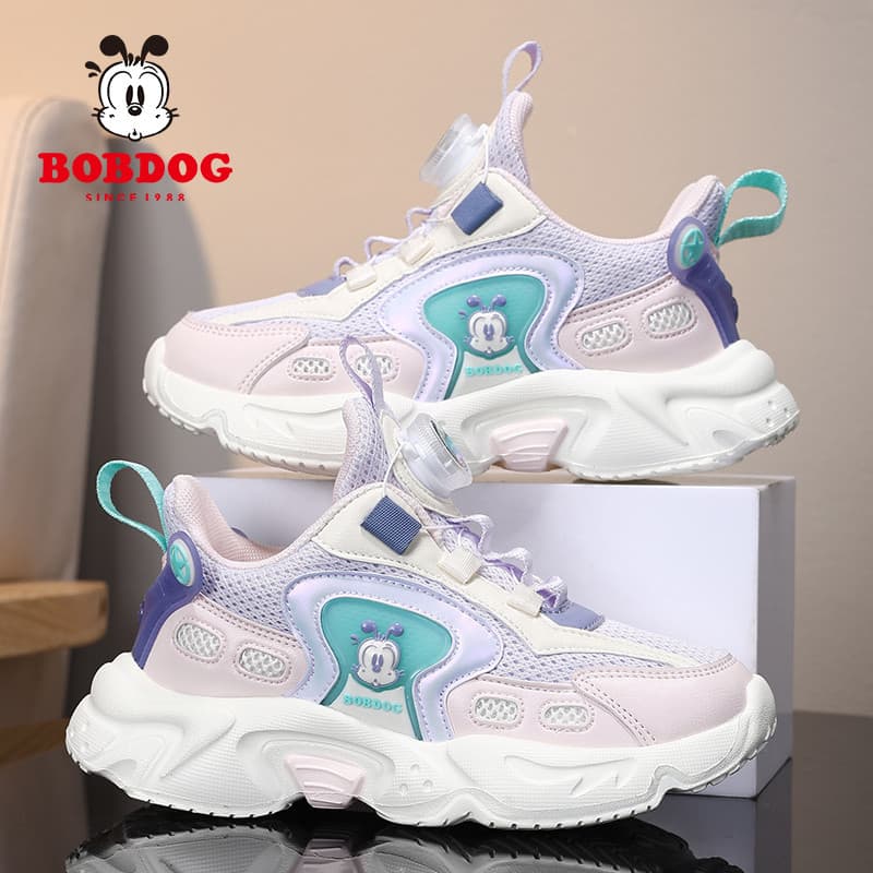 Babudou crianças papai sapatos para meninas sapatos esportivos primavera outono versão coreana malha respirável médio gr