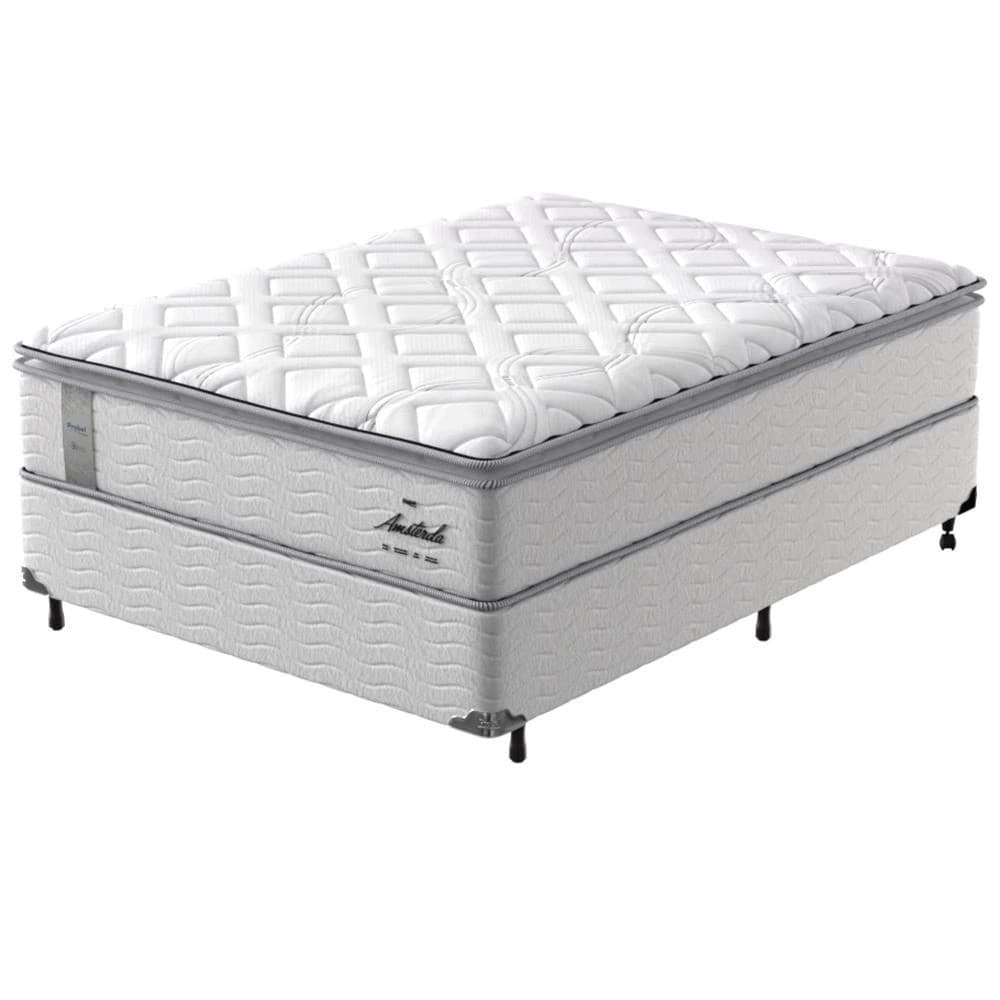 Cama Box Casal Amsterd com Pillow Top e Molas Ensacadas Probel