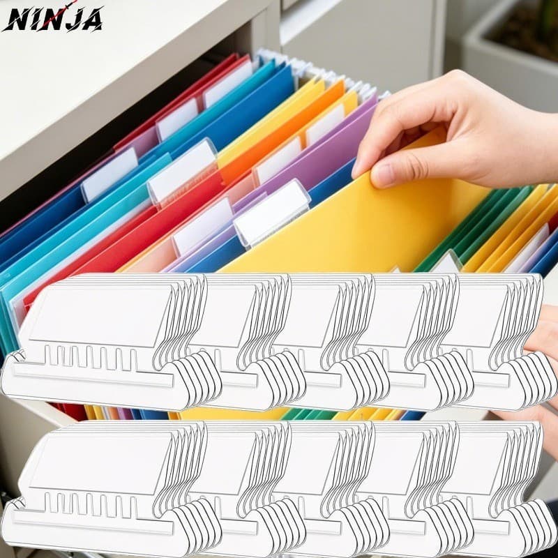 [Extreme] 100-20 Unidades De Abas Transparentes Para Pasta De Arquivo-De Índice Inseríveis-Organização De Documentos-Eti