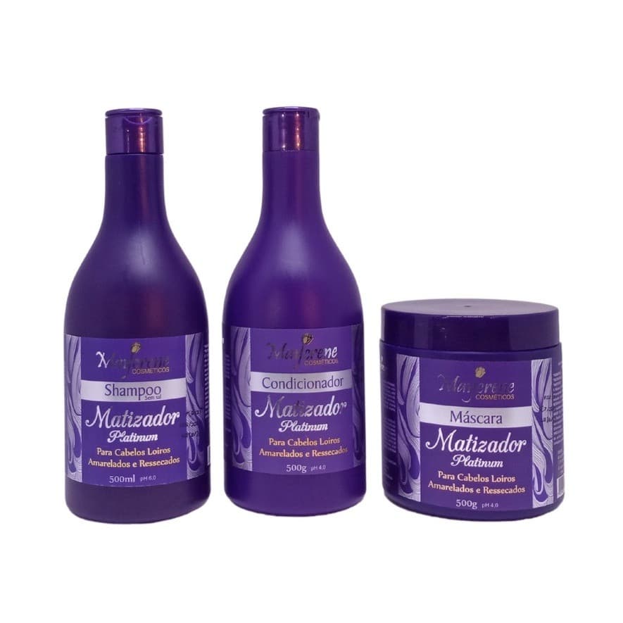 Kit Matizador Platinum Maycrene Loiro Limpo (Shamp + Cond + Másc)