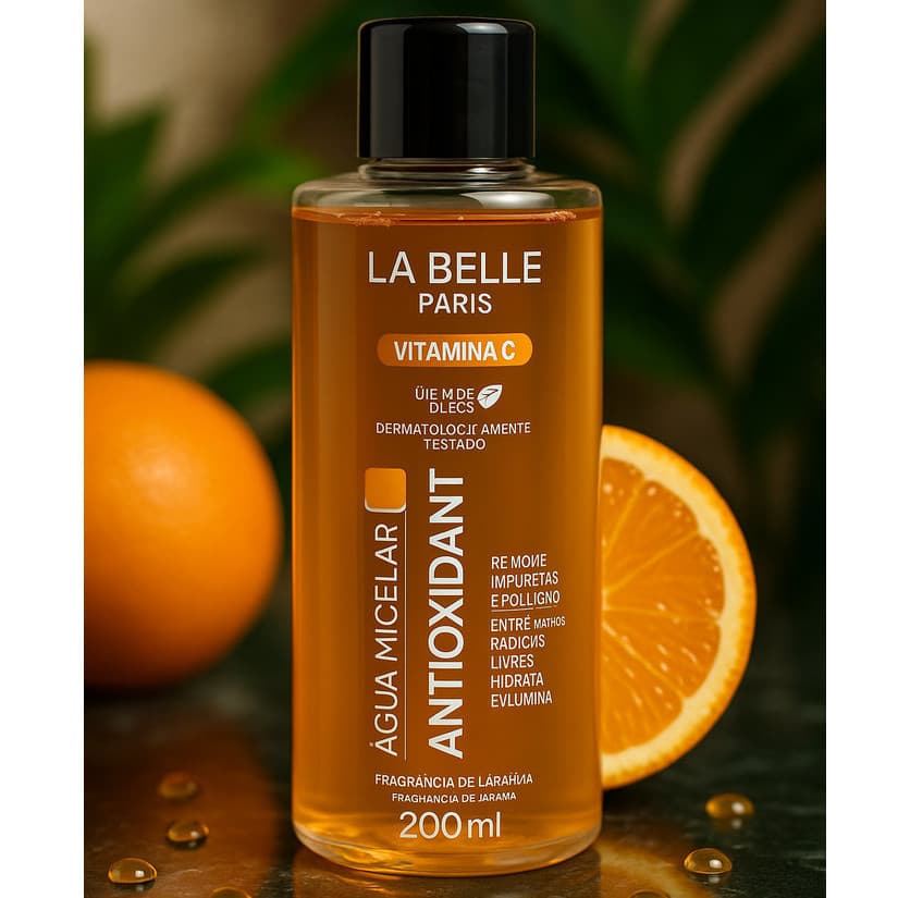Água Micelar Vitamina C Demaquilante  Antioxidante Hidratante La Belle Paris   200ml