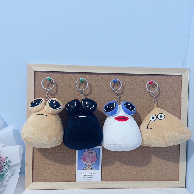 Meu brinquedo de pelúcia alienígena, boneco de pelúcia Pou Plus com pingente.