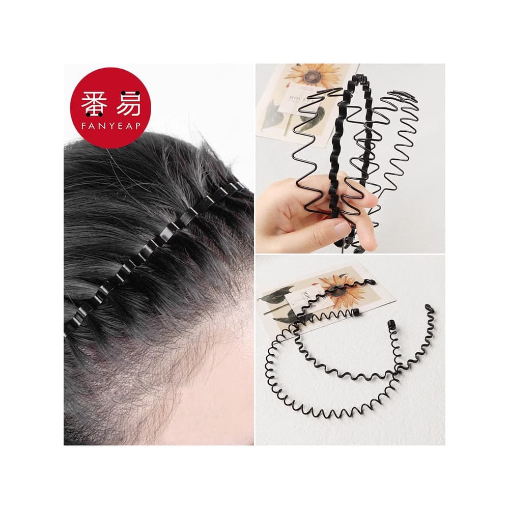 Tiara/masculina A1pq801-curta bandana lavagem rosto quebrado Hairpin não estrangula a cabeça masculina onda preta volta