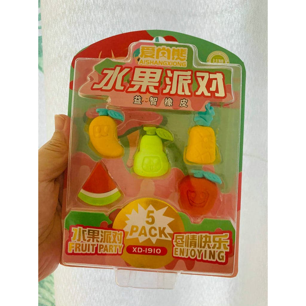 Knock Cute Card Package Forma Tridimensional Borracha Sassafras Fruit Series + Animal Picolé Forma Série Pequenos Presen
