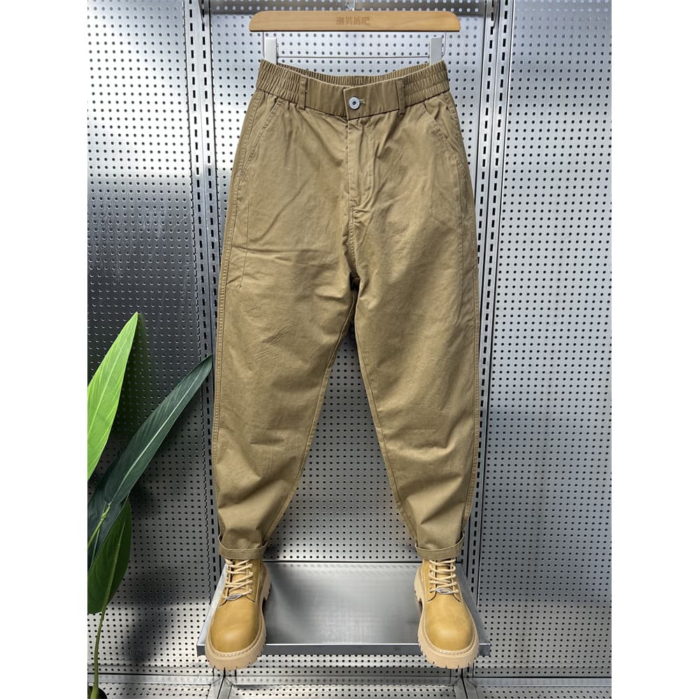 Macacão calças de perna larga masculino 2025 outono novo estilo calças casuais High-End solto All-Match magro Harem ceno