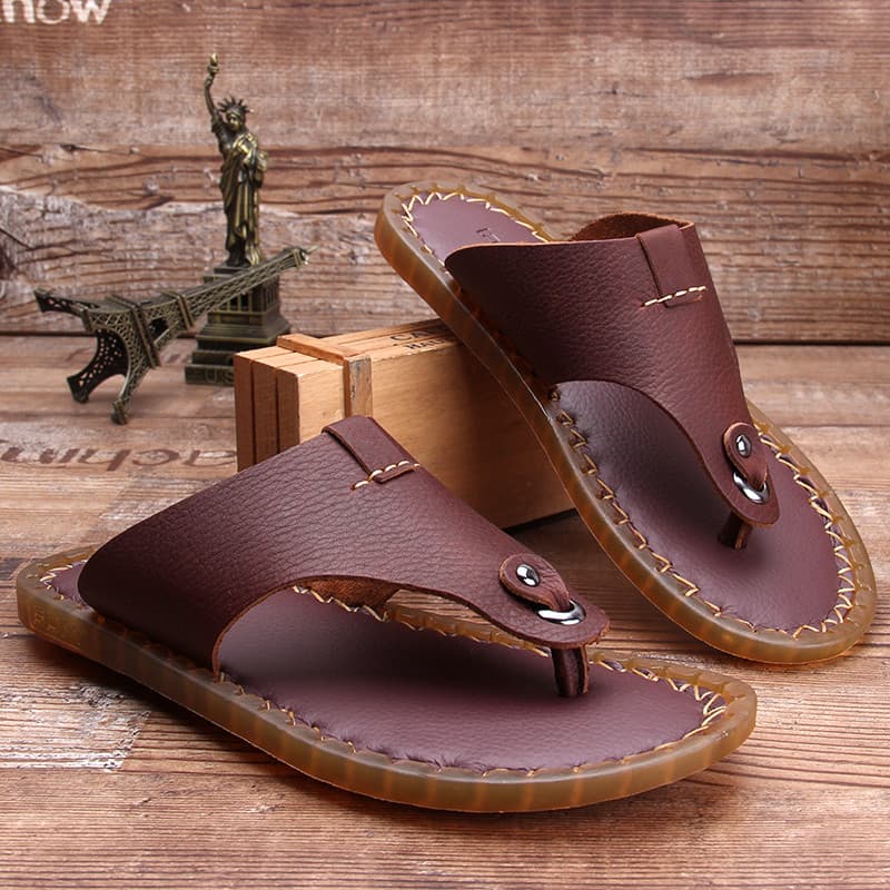 Novo estilo de comércio exterior flip-flops masculino Anti-deslizamento desodorante flip-flops sandálias de couro exclus