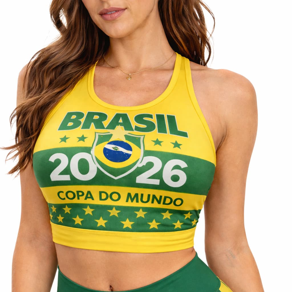 Cropped Femininbo Brasil Academia Tecido Respirável Moda Lançamento