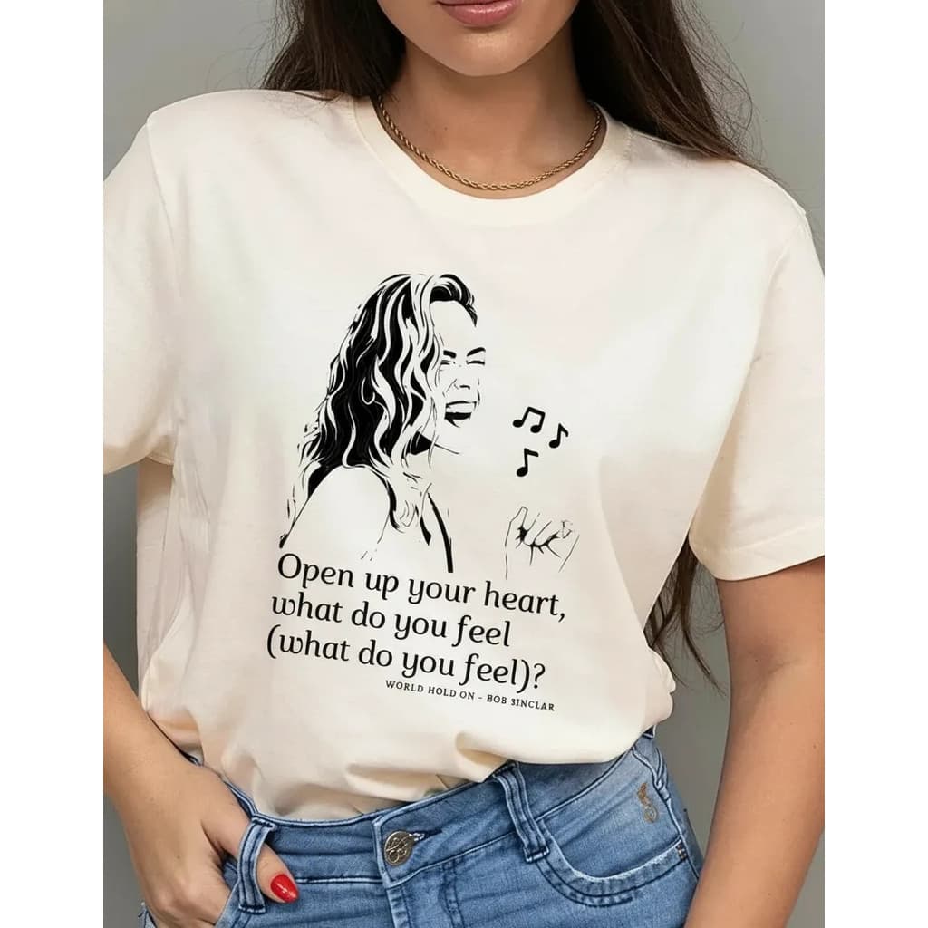 Camiseta T-shirt Algodão Premium Música Ana Paula Bbb26 Bob Sinclar Despojada
