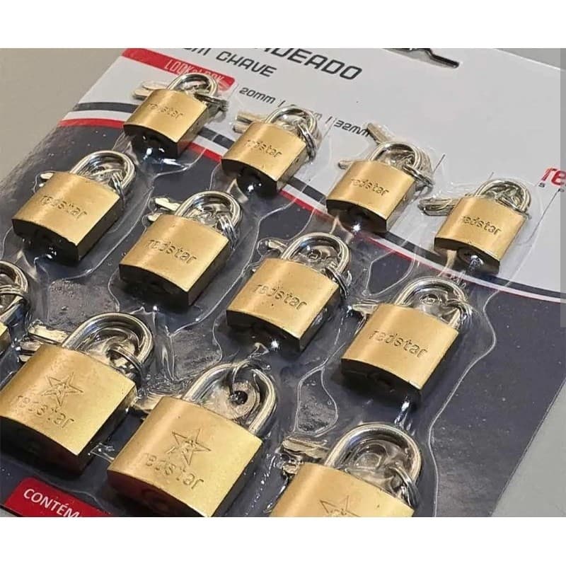 Cartela de Cadeado Tamanho 20mm - C/12 envio agora forte