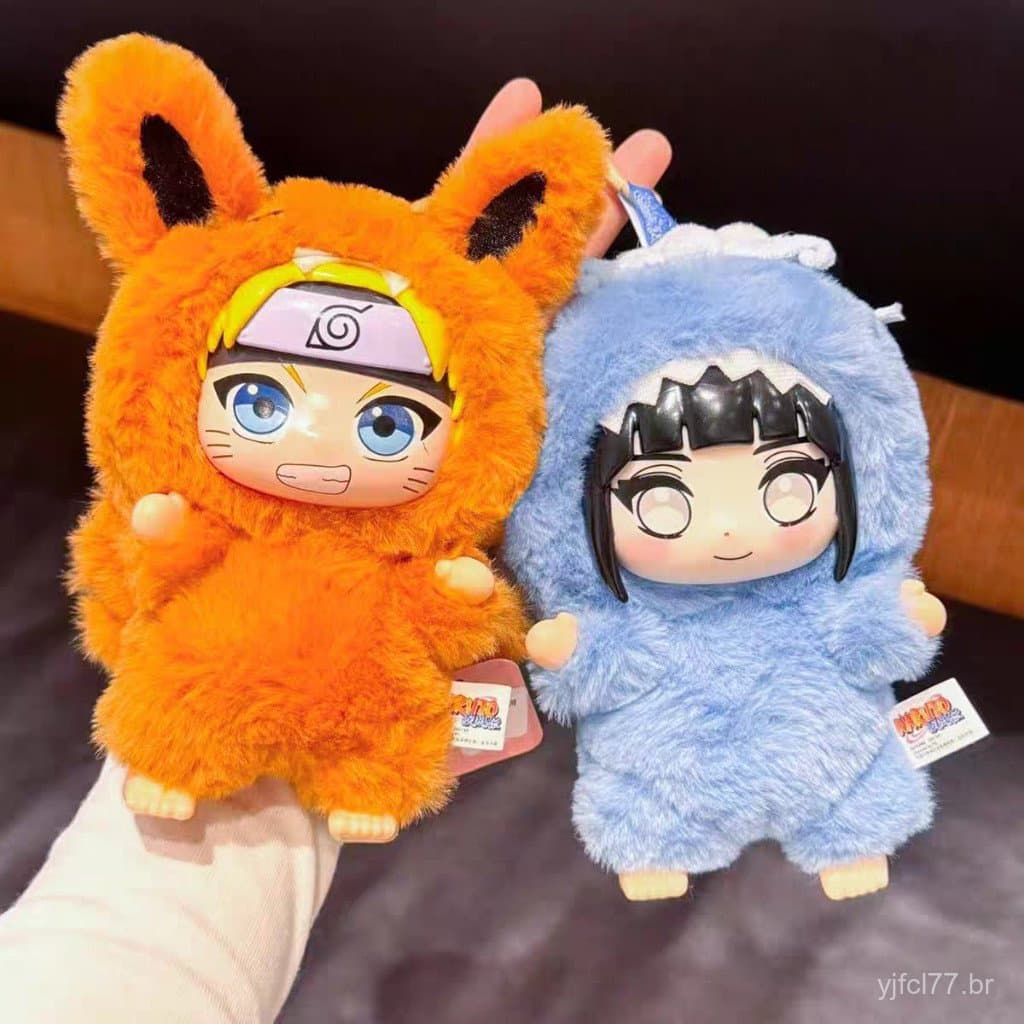 Chaveiro de pelúcia Naruto de 17cm, Naruto Uzumaki, caixa de presente surpresa