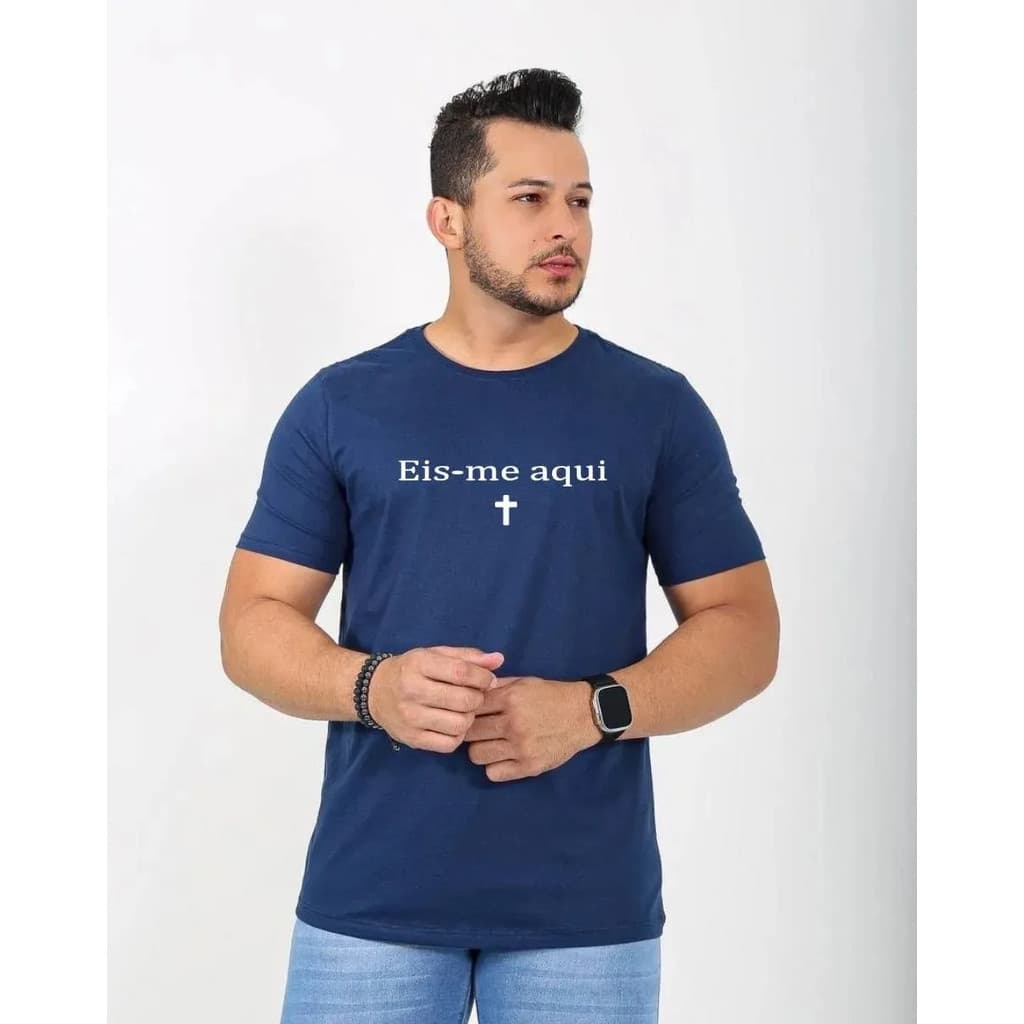 CAMISETA MASCULINA EIS ME AQUI