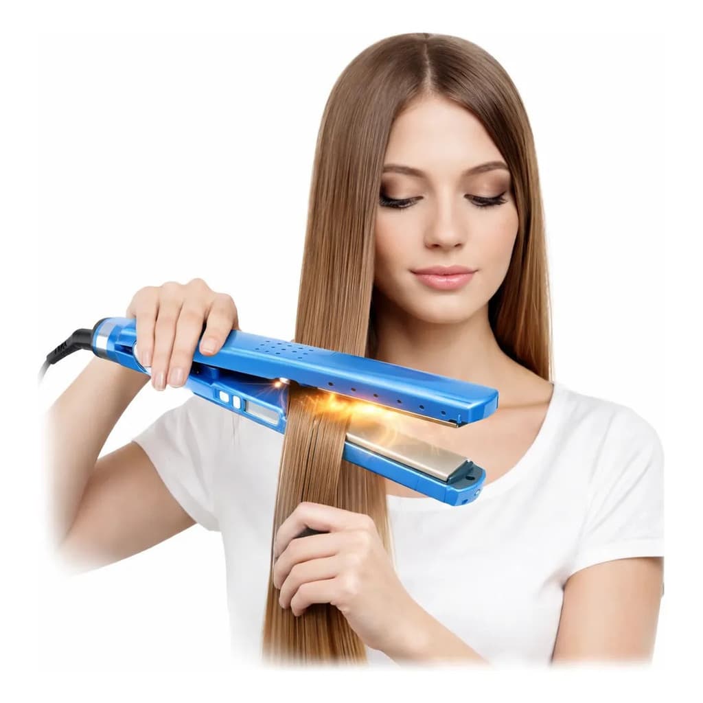 Mini Chapinha Prancha Portátil 28cm Titânio 230°C 127V Cabo Giratório para Viagem e Retoques