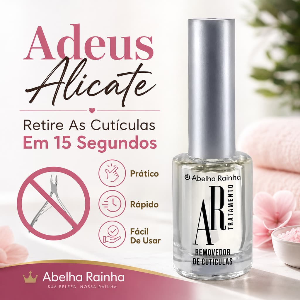 Removedor De Cutícula 9ml Abelha Rainha Prático Com Acabamento Profissional