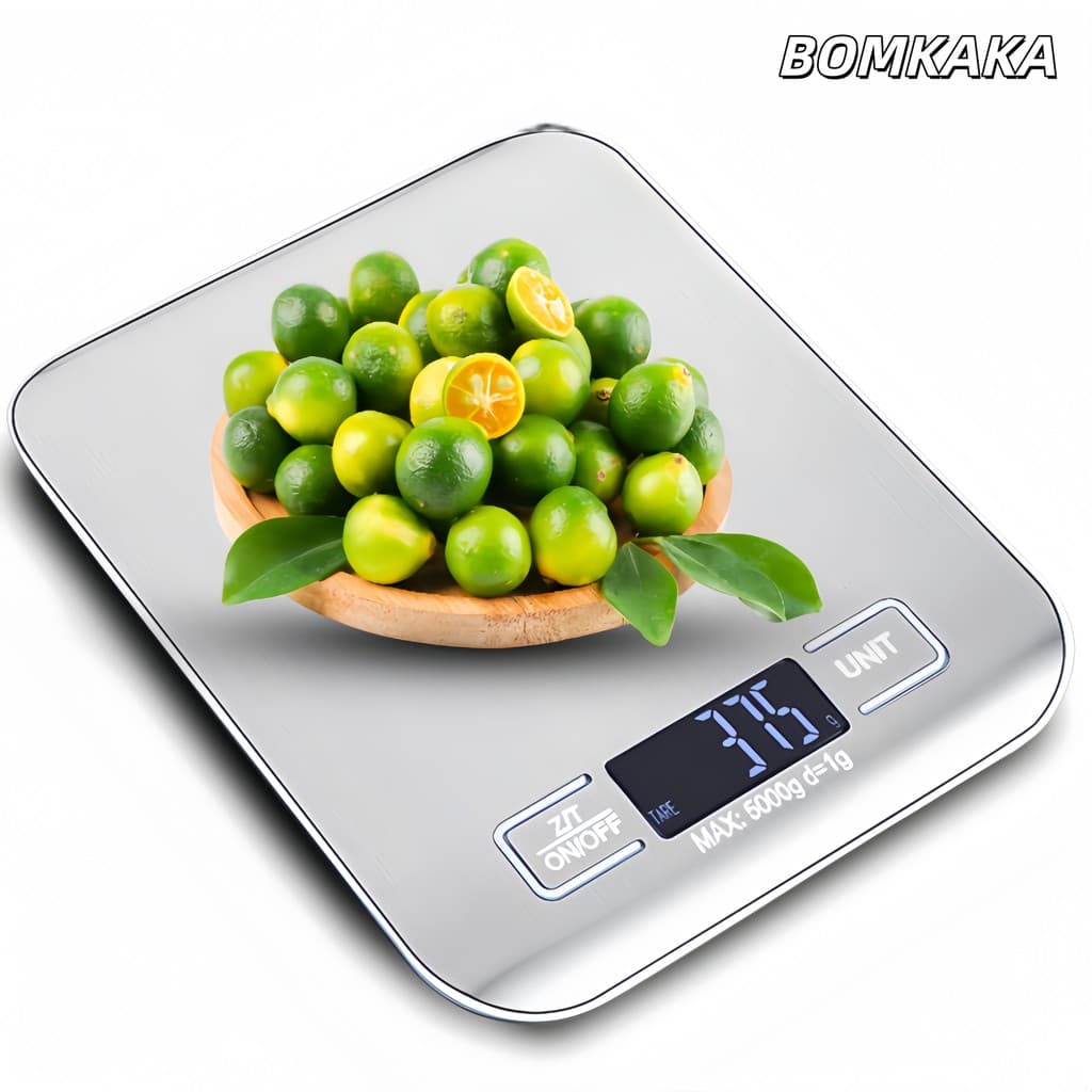Balança de Cozinha Digital 10kg em Inox Alta Precisão 1g Dieta Fit com Tara LCD Pilhas Inclusas
