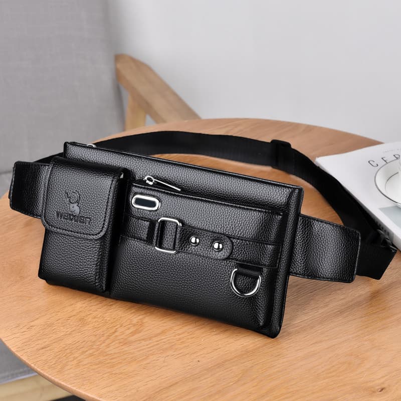 Nova bolsa de cintura de couro macio sensação multifuncional bolsa para celular grande capacidade bolsa de peito Casual