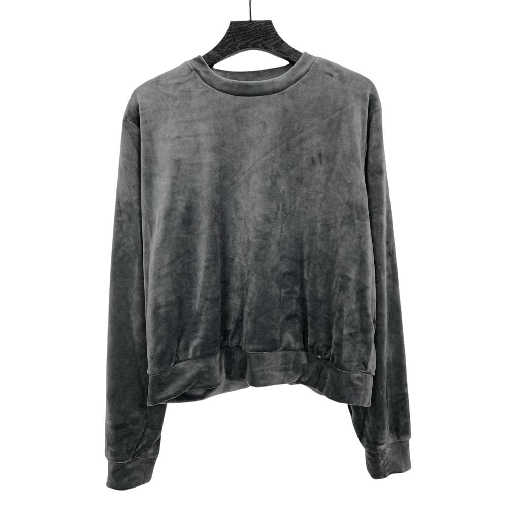Comércio exterior novo estilo roupas femininas cor sólida moda pulôver de manga comprida veludo moletom estudante solto