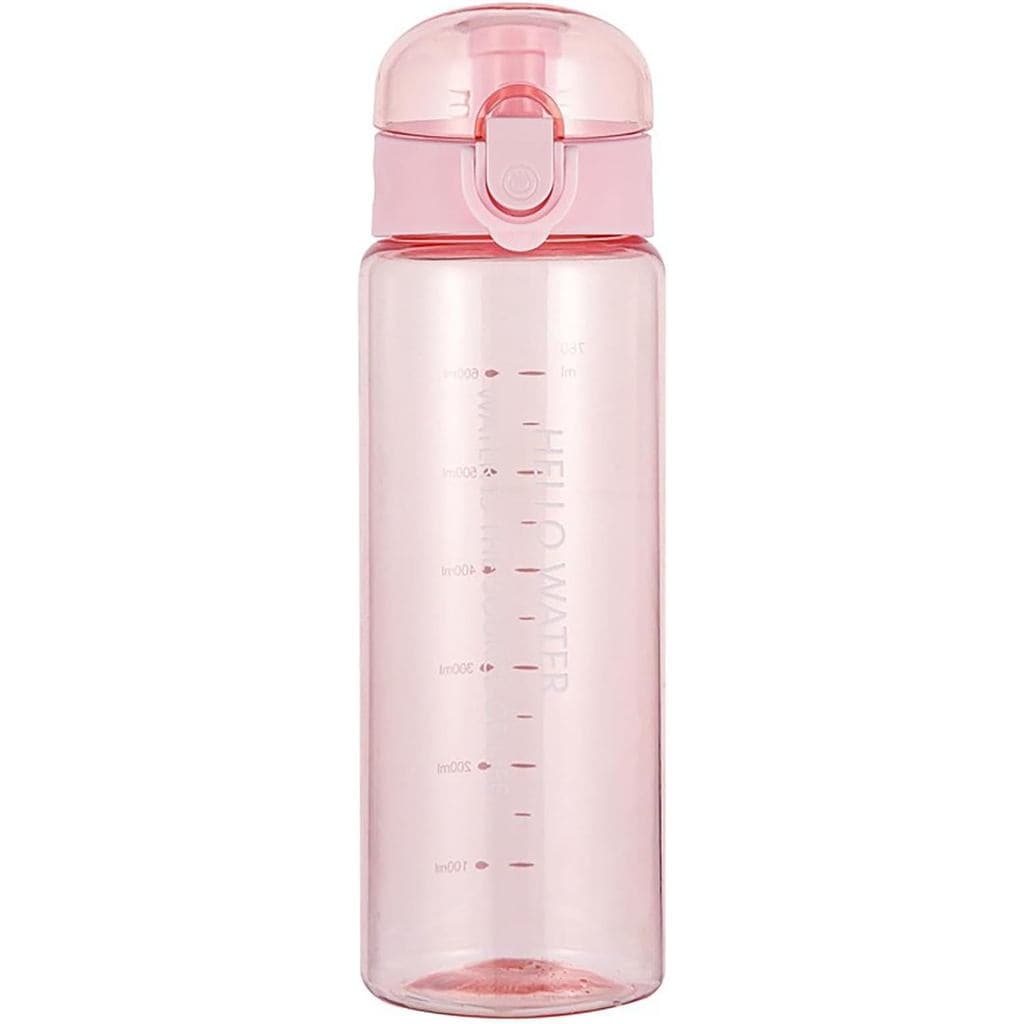 Garrafa de Água Esportiva YIKANGHENG, 26oz, Plástico Transparente Rosa com Canudo para Esportes, Viagens e Atividades ao