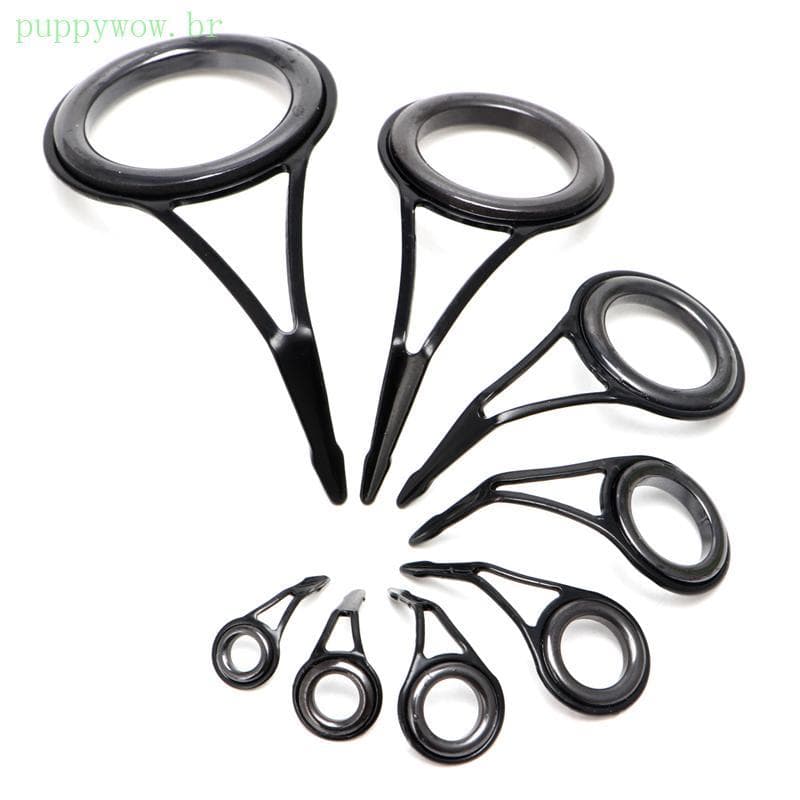 PUP 8pcs 8 Tamanhos Guia Vara Pesca Ponta Anel Círculo Kit Reparo Conjunto