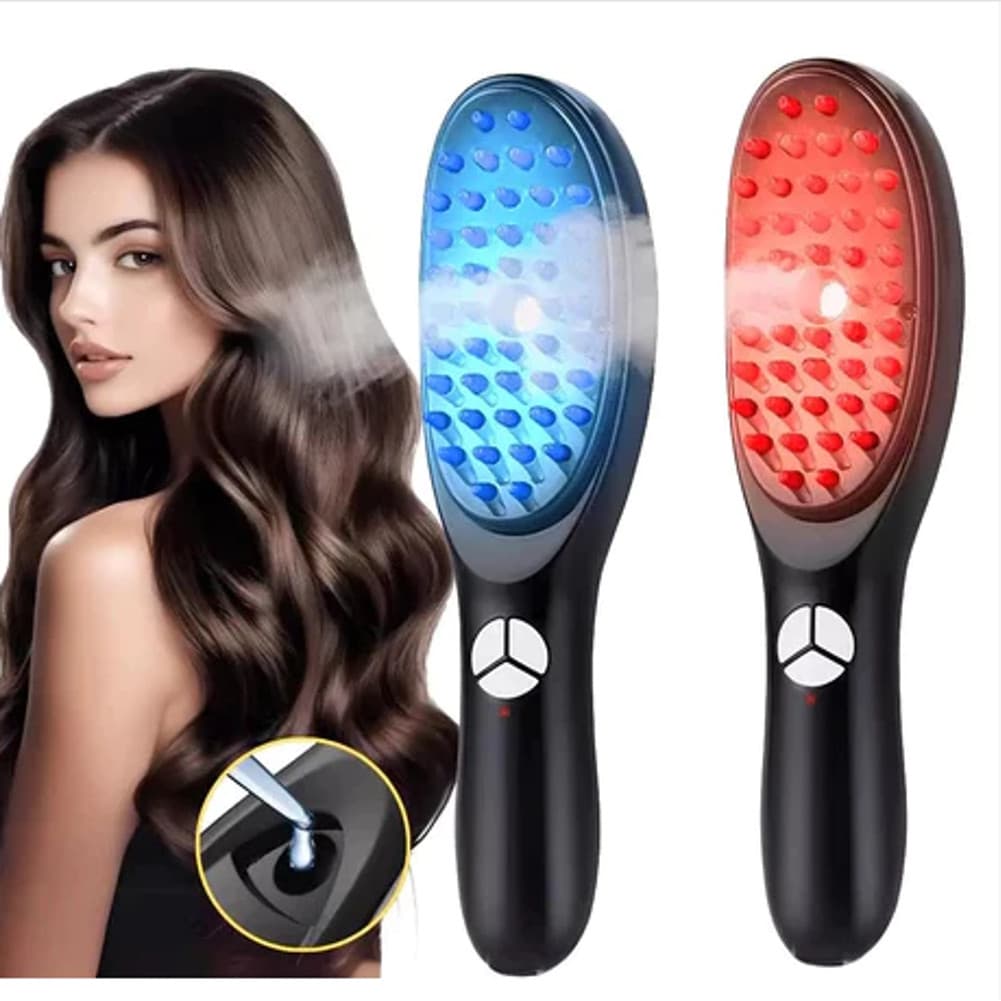 Escova Massageadora com Laser 4 em 1 – Tratamento Capilar e Antiqueda - escova de cabelo