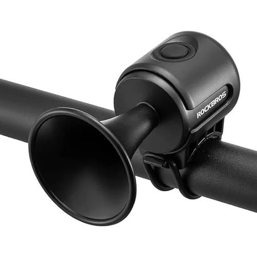 Buzina Bike Eletronica Premium Mini Corneta Preta Rockbross Preto