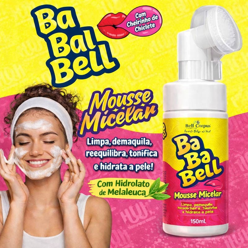 02 Mousse Micelar Facial 150ml Hidrata Limpa Tonifica a Pele