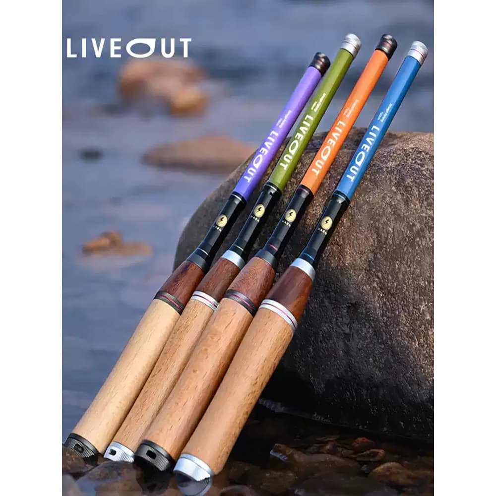 LIVEOUT duplo fluxo pequenas coisas vara de pesca boca cavalo das crianças ao ar livre Retro portátil Mini seção curta f