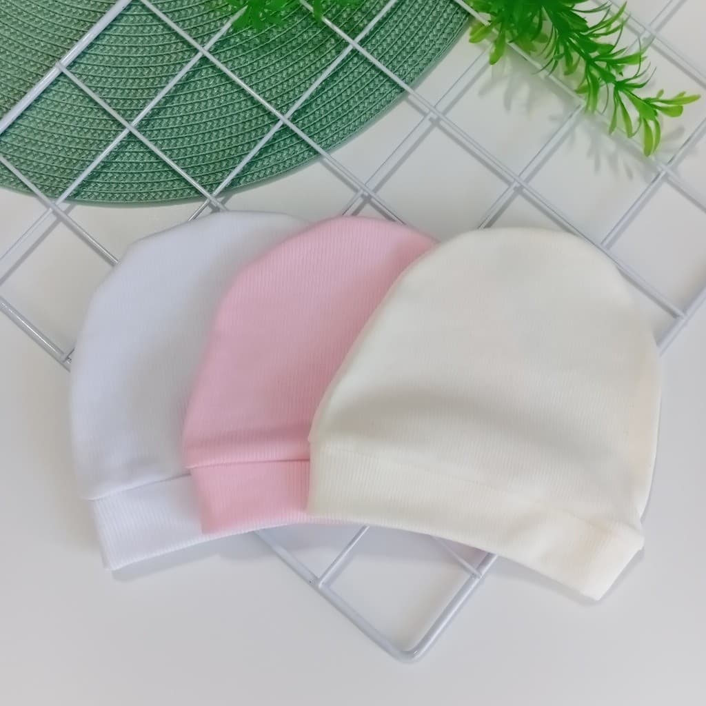 Kit 3 Toucas Bebê RN Algodão Macio Enxoval Maternidade