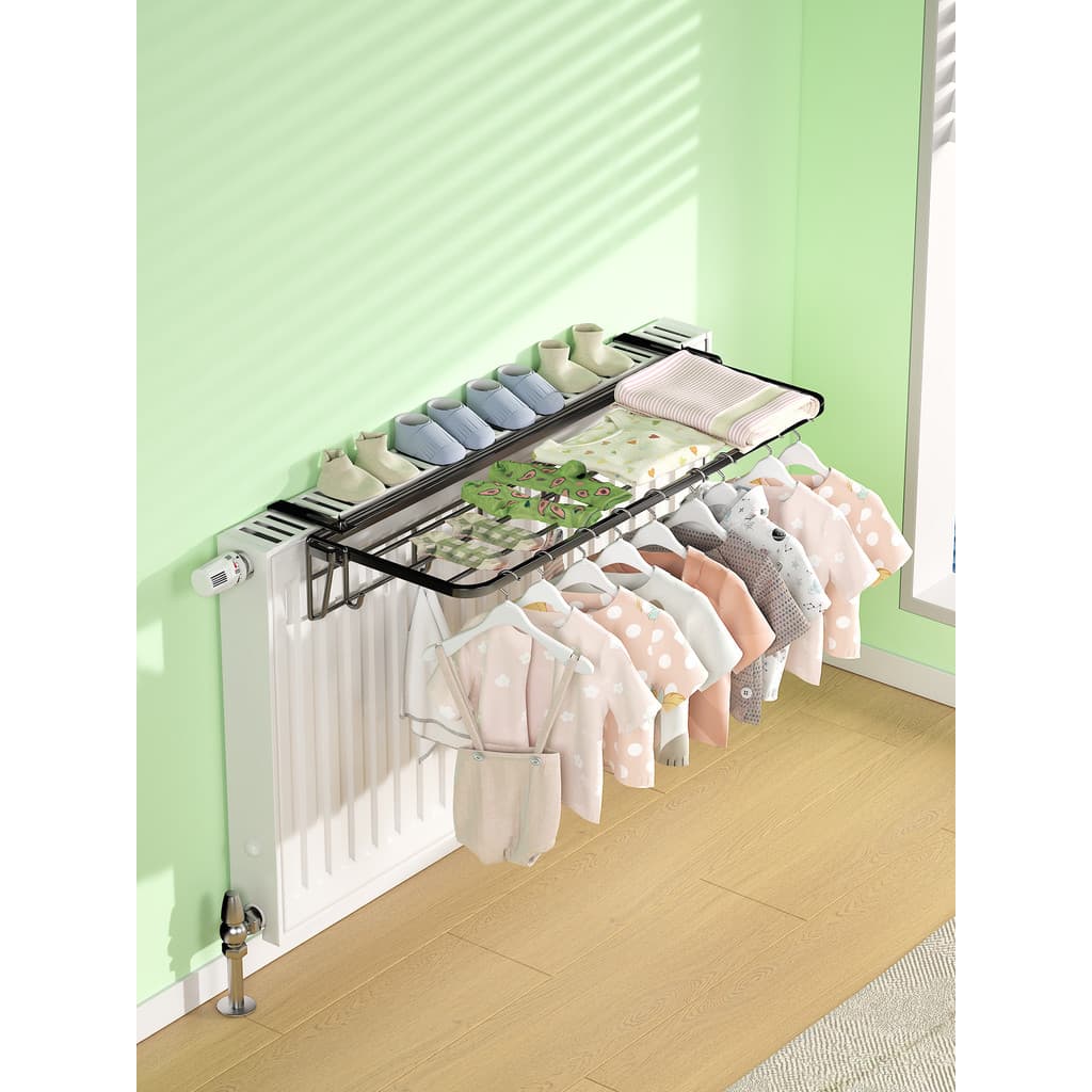 Rack de secagem do radiador gancho aquecimento roupas rack secagem cabide toalheiro suporte tubo aquecimento cabide prat