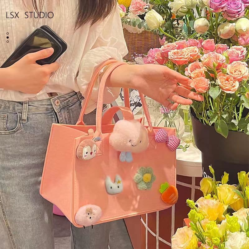 Saco dos desenhos animados feminino bonito menina saco bolsa de lembrança do bebê grande capacidade saco de armazenament